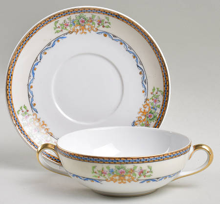 Biarritz Flat Cream Soup Bowl & Saucer Set