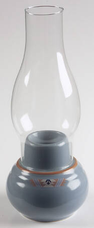 Blue Adobe Hurricane Lamp & Globe