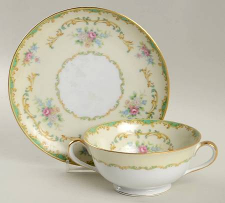 Blanton Footed Cream Soup Bowl & Saucer Set