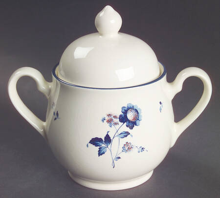 Blue Chintz Sugar Bowl & Lid