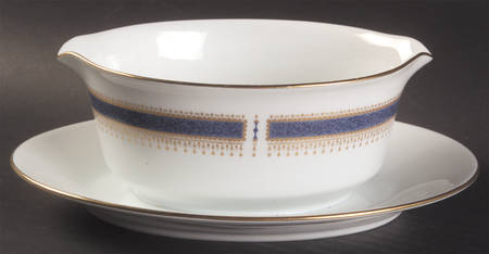 Blue Dawn (Coupe) Gravy Boat with Attached Underplate