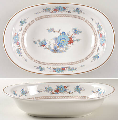 Bleufleur 10" Oval Vegetable Bowl