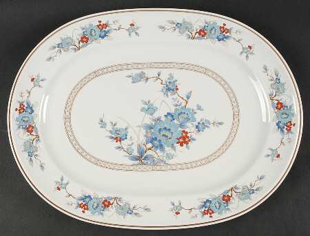 Bleufleur 15" Oval Serving Platter
