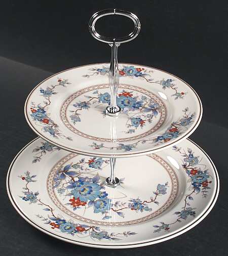 Bleufleur 6 5/8"-10"  2 Tiered Serving Tray (Dp, Sp) HC