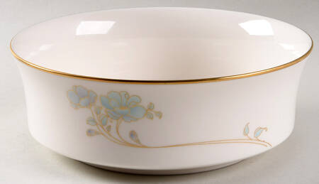 Blue and Gold Large Round Vegetable No Lid