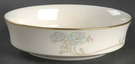 Blue and Gold 8" Round Vegetable Bowl