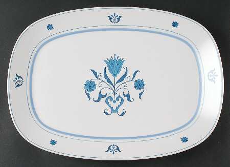 Blue Haven 15" Oval Serving Platter by Noritake