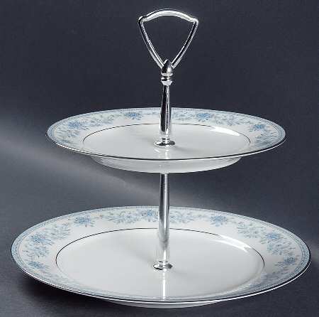 Blue Hill 2 Tiered Serving Tray (Dinner & Salad Plate)