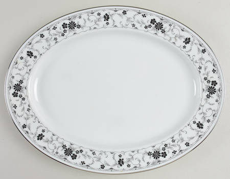 Black Lace 13" Oval Serving Platter