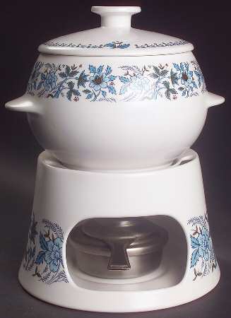 Blue Moon Fondue Pot with Lid, Stand and Burner