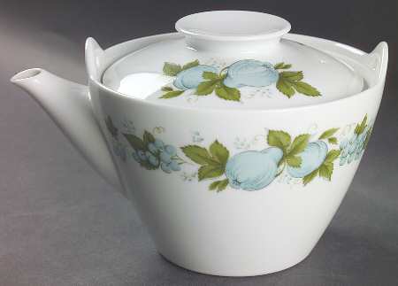 Blue Orchard Tea Pot Missing Handle