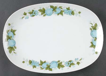 Blue Orchard 13" Oval Serving Platter