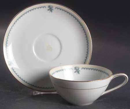 Blue Rose Flat Cup & Saucer Set