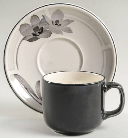 Black Tango Flat Cup & Saucer Set