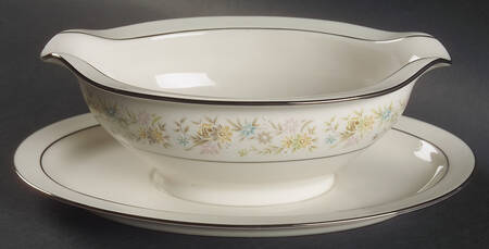 Blossom Time Gravy Boat with Attached Underplate by Noritake