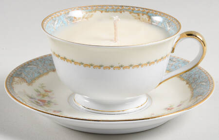 Bluedawn (#622, Rim) Scented Cup & Saucer Candle-Coffee  HC
