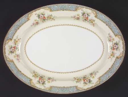 Bluedawn (#622, Rim) 13" Oval Serving Platter by Noritake