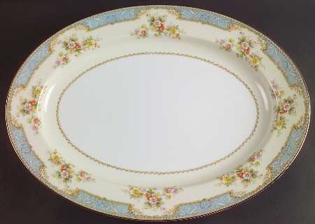 Bluedawn (#622, Rim) 16" Oval Serving Platter by Noritake