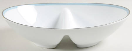 Bluetone 10" Oval Divided Vegetable Bowl