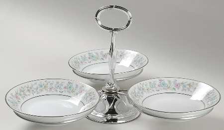 Blythe 7" x 12" 3-Part Relish & Metal Stand (FR) HC