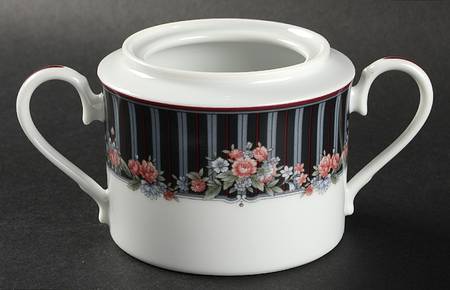 Border Bouquet Sugar Bowl No Lid