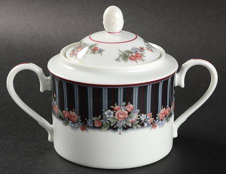 Border Bouquet Sugar Bowl & Lid