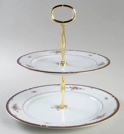 Bordeaux 6 5/8"-10"  2 Tiered Serving Tray (Dp, Sp) HC
