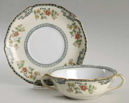 Brangane Flat Cream Soup Bowl & Saucer Set