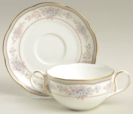 Bridgehampton Flat Cream Soup Bowl & Cup Saucer Set