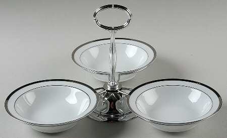 Brigette 7" x 12" 3-Part Relish & Metal Stand (FR) HC