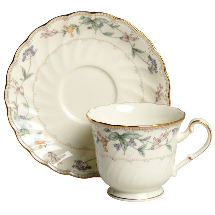 Brookhollow Footed Cup & Saucer Set