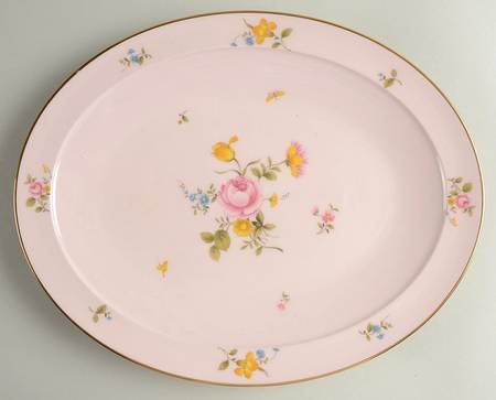 Bridal Rose 13" Oval Serving Platter