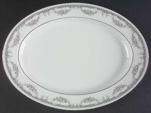 Bridal Ribbon 13" Oval Serving Platter