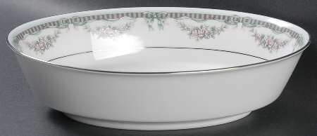 Bridal Ribbon 9" Oval Vegetable Bowl