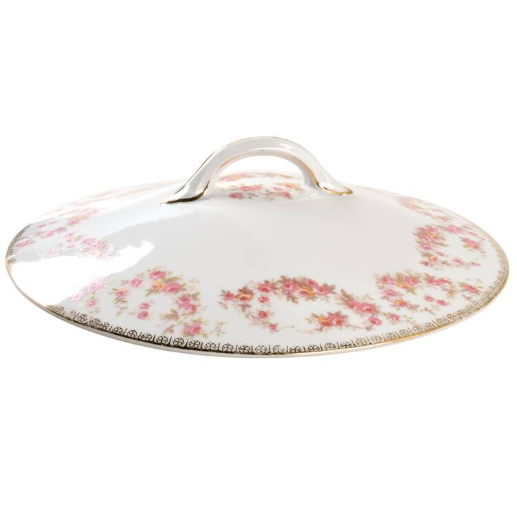 Bridal Rose Lid for Round Vegetable