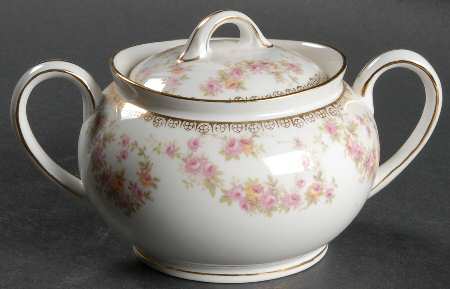 Bridal Rose Sugar Bowl & Lid