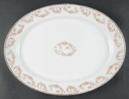 Bridal Rose 18" Oval Serving Platter