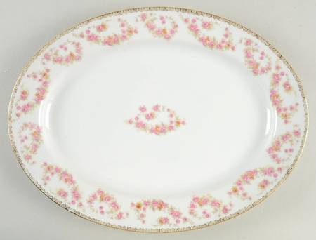 Bridal Rose 14" Oval Serving Platter