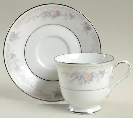 Bridal Waltz Footed Cup & Saucer Set