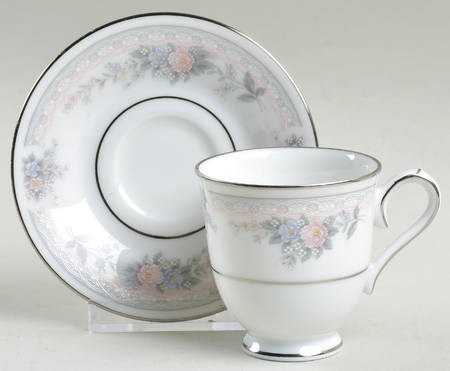 Bridal Waltz Footed Demitasse Cup & Saucer Set