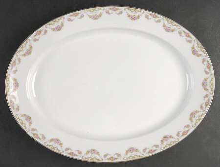 Bridal Wreath 16" Oval Serving Platter