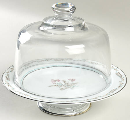 Bryce 6 1/2"-7 1/2" Footed Cheese Plate w/ Glass Dome HC