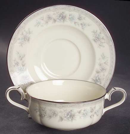 Buena Vista Flat Cream Soup Bowl & Cup Saucer Set