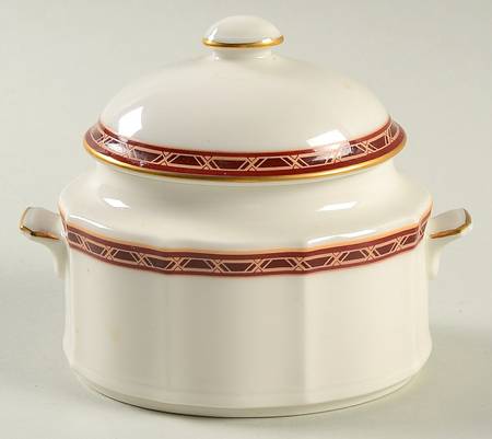 Burgundy Royale Sugar Bowl & Lid