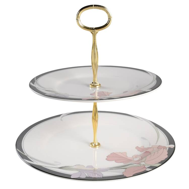 Cafe Du Soir 6 5/8"-10"  2 Tiered Serving Tray (Dp, Sp) HC