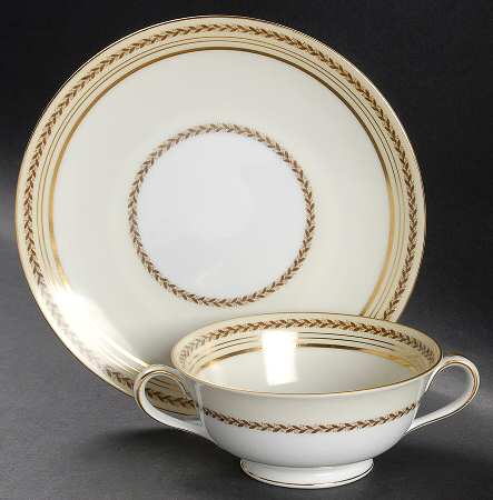 Caliban Footed Cream Soup Bowl & Saucer Set