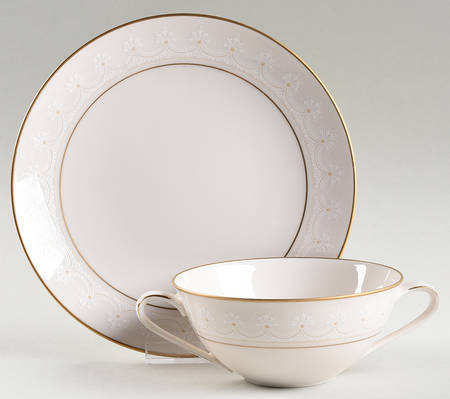 Caledonia Flat Cream Soup Bowl & Saucer Set