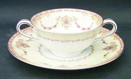 Camillia (3950 & NO #) Footed Cream Soup Bowl & Saucer Set