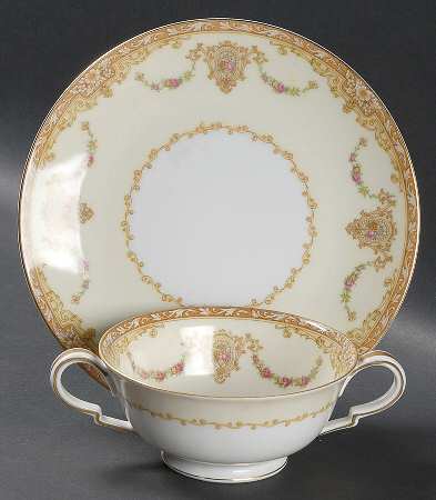 Camillia (3950 & NO #) Footed Cream Soup Bowl & Saucer Set