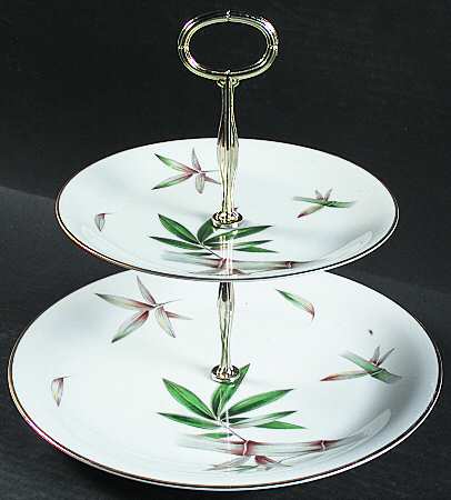 Canton 6 5/8"-10"  2 Tiered Serving Tray (Dp, Sp) HC